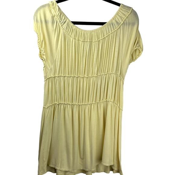 Studio M by Max Studio Yellow Off-the-Shoulder Short Sleeve Cottage Core S-M Top - Picture 2 of 6